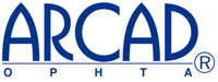 Logotipo Arcad Ophta, fabricante francés de fluidos y gases oftálmicos